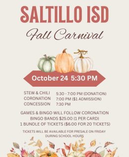 The Saltillo Fall Carnival is on Friday, October 24, 2025