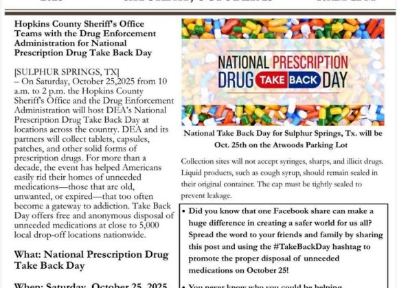 National Prescription Drug Take Back Day October 25