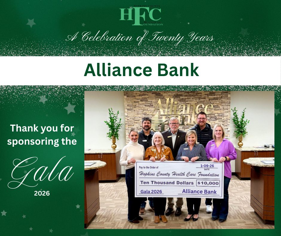 Alliance Bank is a proud sponsor of the landmark 20th Anniversary Gala, highlighting two decades of improving local healthcare.
