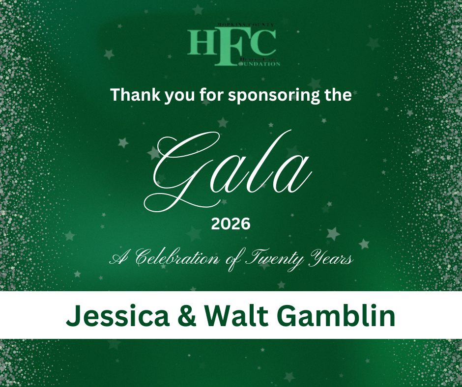 Jessica and Walt Gamblin have graciously sponsored Gala 2026 to be held Saturday, January 24. Keep up with all things Gala on the Foundation’s social media and on Gala2026.GiveSmart.com.