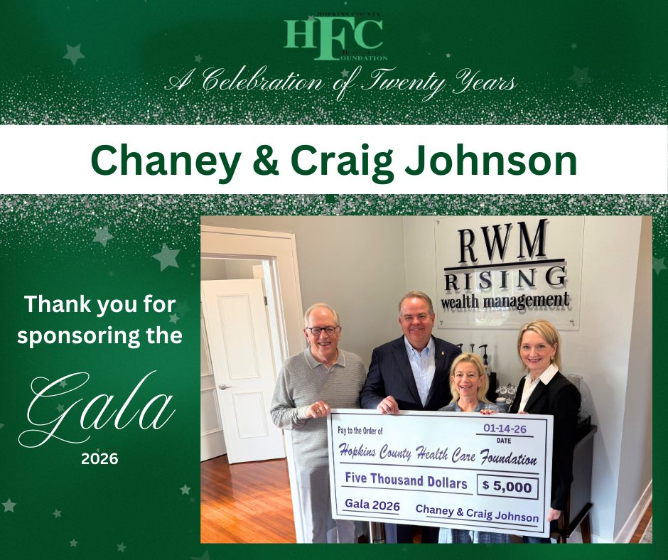 Supporting the Foundation is a family affair for the Johnsons! Chaney and Craig Johnson have graciously sponsored the 20 th Annual Gala to be held January 24, 2026.