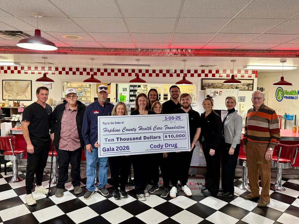 Cody Drug has generously sponsored the Hopkins County Health Care Foundation's 20th Anniversary Gala.