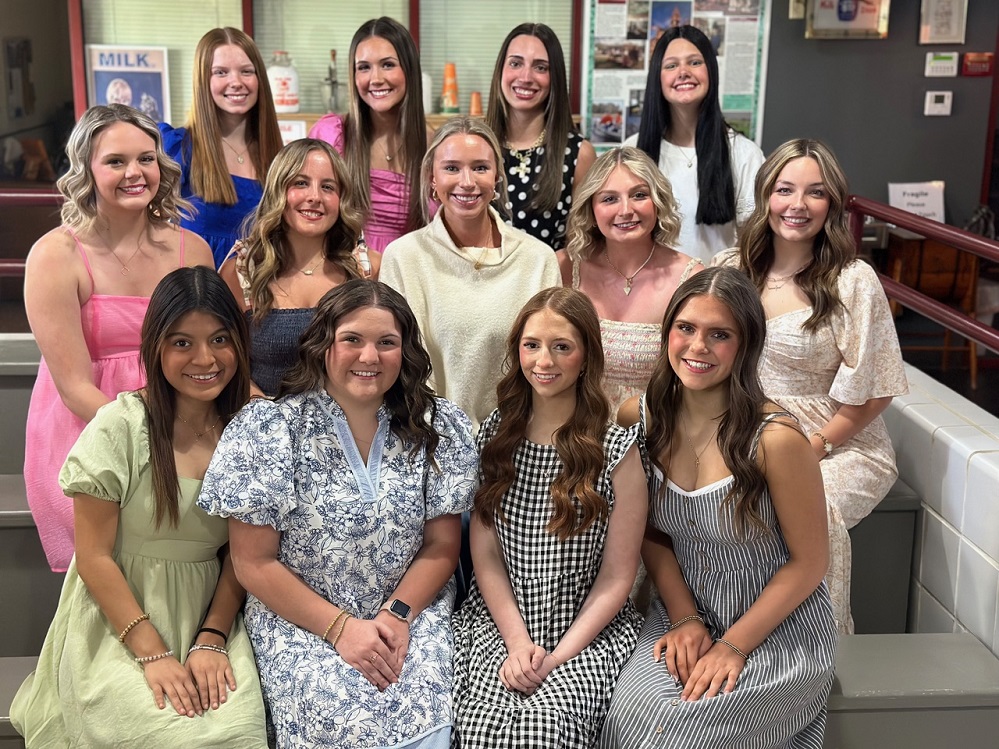 Photo from Parent Contestant reception Front Row: left to right Kaylie Resendiz, daughter of Jaime and Myrna Resendiz Sicily Potter, daughter of Brian Potter and Tina Potter Kenzi White, daughter of Rodney and Wendy White Kiley Vaughan, daughter of Logan and Whitney Vaughan Middle Row: left to right Jaleigh Johnson, daughter of Melissa Johnson Charli Roden, daughter of Darren and Shara Roden Queen Lucy McKenzie, daughter of Ryan and KK McKenzie Lindsey Hayes, daughter of Gary Hayes and Crystal Hayes Alayna Moon, daughter of Bobby Lappin and Tessa Lappin Top Row: left to right Piper Lilley, daughter of Steve and Adrienne Lilley Savanna Darrow, daughter of Bradley and Madison Darrow Addison Brewer, daughter of Stephen and Kristy Brewer Bella Gilbreath, daughter of Jason and Heather Gilbreath