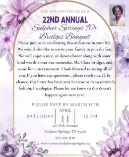 Senior Center COOR. Dawna Pryor had A Second Cup Of Coffee to Chat About the Bridges 90+ Banquet April 11th and More