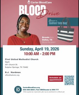 First United Methodist Church to Host Blood Drive April 19th