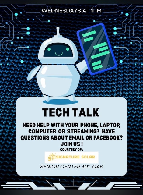 Tech Talk at the Senior Center Wednesdays at 1pm