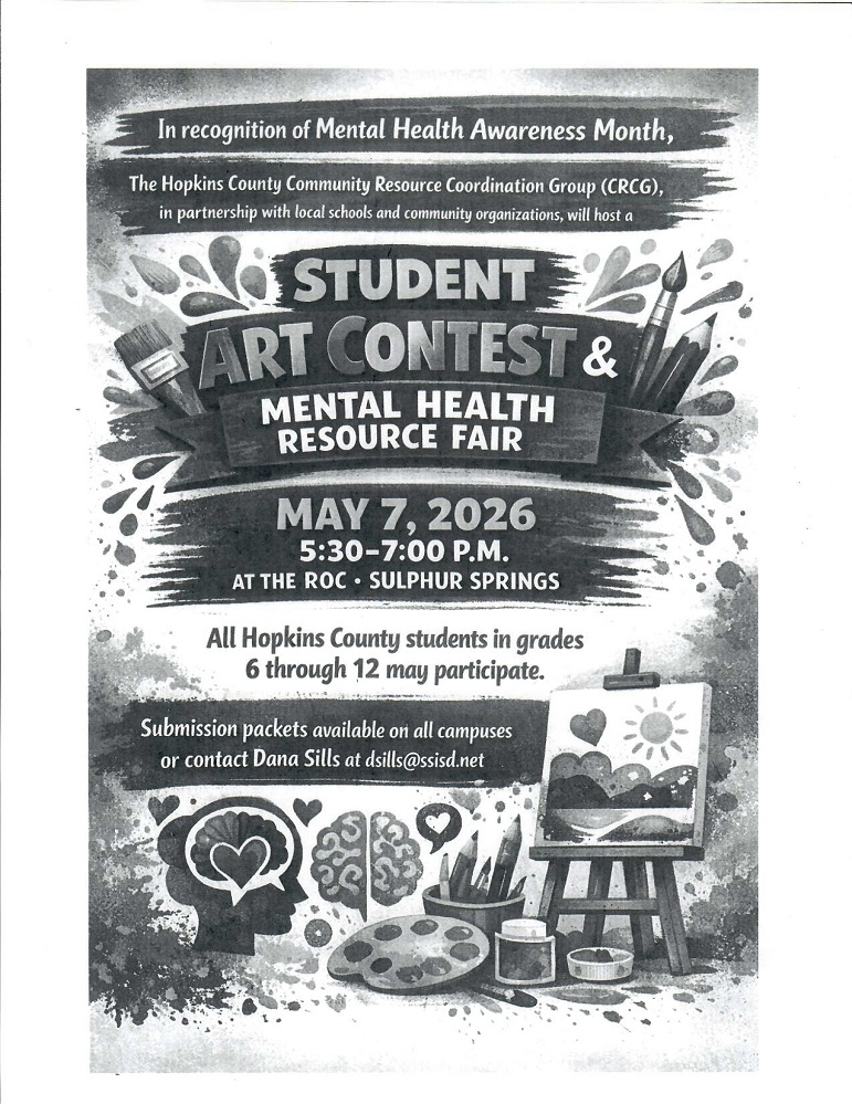 SSISD Student Art Contest and Mental Health Resource Fair May 7 2026