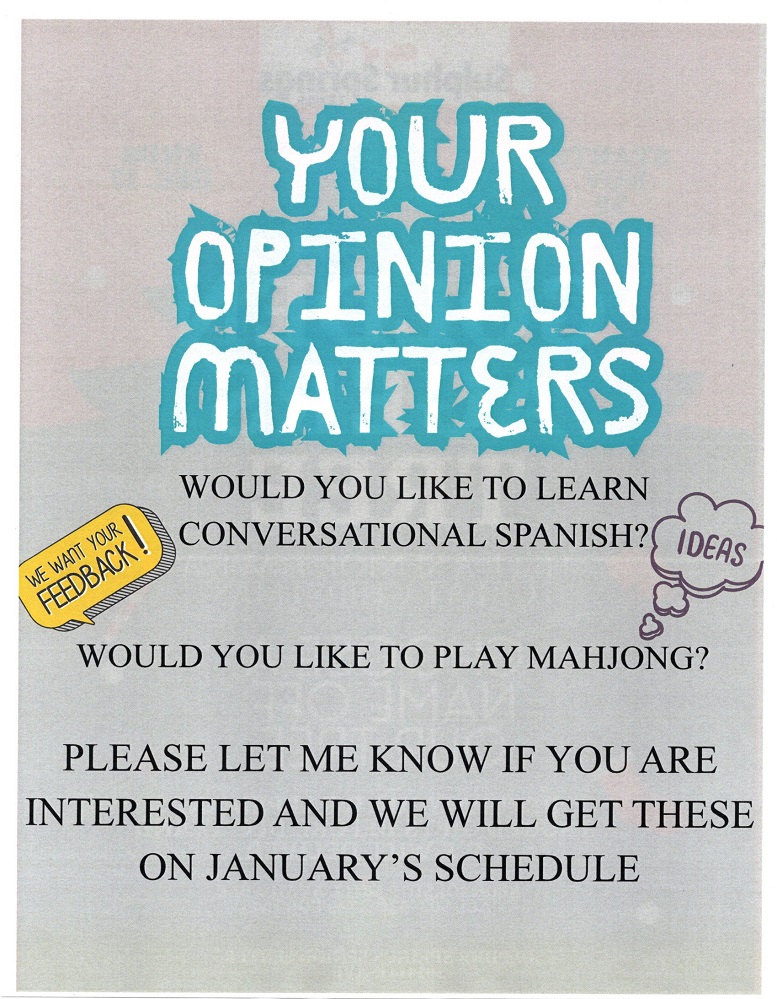 Sulphur Springs Senior Citizens Center Survey on Learning Spanish October 2026